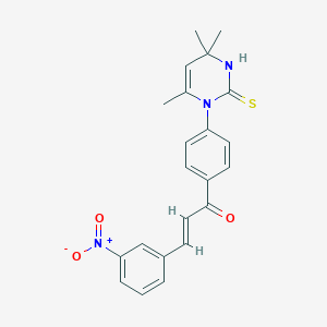 molecular formula C22H21N3O3S B3834068 3-(3-nitrophenyl)-1-[4-(4,4,6-trimethyl-2-thioxo-3,4-dihydro-1(2H)-pyrimidinyl)phenyl]-2-propen-1-one 