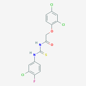 molecular formula C15H10Cl3FN2O2S B383408 N-(3-chloro-4-fluorophenyl)-N'-[(2,4-dichlorophenoxy)acetyl]thiourea 