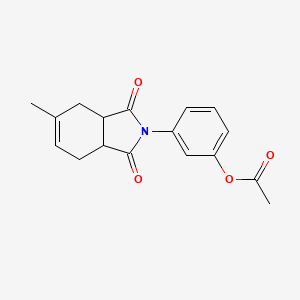 molecular formula C17H17NO4 B3834088 3-(5-methyl-1,3-dioxo-1,3,3a,4,7,7a-hexahydro-2H-isoindol-2-yl)phenyl acetate 