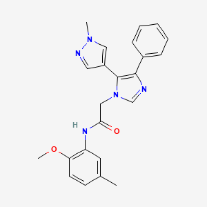 molecular formula C23H23N5O2 B3834089 N-(2-methoxy-5-methylphenyl)-2-[5-(1-methyl-1H-pyrazol-4-yl)-4-phenyl-1H-imidazol-1-yl]acetamide 