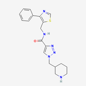 molecular formula C19H22N6OS B3834094 N-[(4-phenyl-1,3-thiazol-5-yl)methyl]-1-(piperidin-3-ylmethyl)-1H-1,2,3-triazole-4-carboxamide 