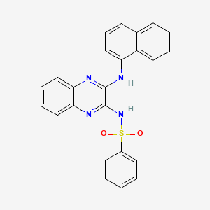 molecular formula C24H18N4O2S B3834109 N-[3-(1-naphthylamino)-2-quinoxalinyl]benzenesulfonamide 