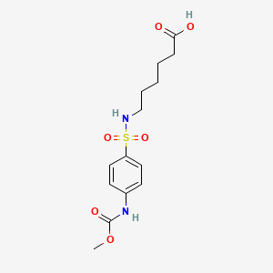 molecular formula C14H20N2O6S B3834122 6-[({4-[(methoxycarbonyl)amino]phenyl}sulfonyl)amino]hexanoic acid 