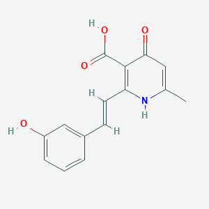 molecular formula C15H13NO4 B3834153 4-hydroxy-2-[2-(3-hydroxyphenyl)vinyl]-6-methylnicotinic acid 