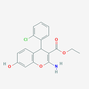 molecular formula C18H16ClNO4 B3834170 ethyl 2-amino-4-(2-chlorophenyl)-7-hydroxy-4H-chromene-3-carboxylate 
