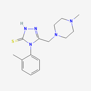 molecular formula C15H21N5S B3834179 4-(2-methylphenyl)-5-[(4-methyl-1-piperazinyl)methyl]-2,4-dihydro-3H-1,2,4-triazole-3-thione 