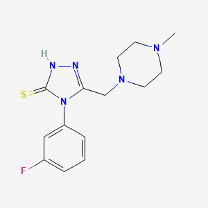 molecular formula C14H18FN5S B3834194 4-(3-fluorophenyl)-5-[(4-methyl-1-piperazinyl)methyl]-2,4-dihydro-3H-1,2,4-triazole-3-thione 