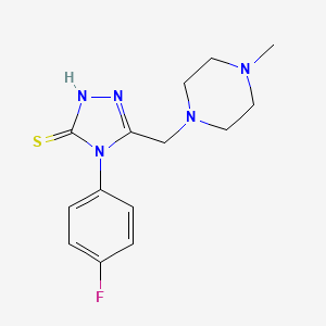 molecular formula C14H18FN5S B3834195 4-(4-fluorophenyl)-5-[(4-methyl-1-piperazinyl)methyl]-2,4-dihydro-3H-1,2,4-triazole-3-thione 