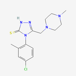molecular formula C15H20ClN5S B3834200 4-(4-chloro-2-methylphenyl)-5-[(4-methyl-1-piperazinyl)methyl]-2,4-dihydro-3H-1,2,4-triazole-3-thione 