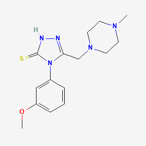 molecular formula C15H21N5OS B3834206 4-(3-methoxyphenyl)-5-[(4-methyl-1-piperazinyl)methyl]-2,4-dihydro-3H-1,2,4-triazole-3-thione 