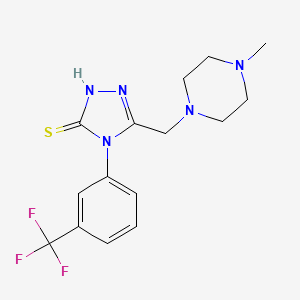 molecular formula C15H18F3N5S B3834213 5-[(4-methyl-1-piperazinyl)methyl]-4-[3-(trifluoromethyl)phenyl]-2,4-dihydro-3H-1,2,4-triazole-3-thione 