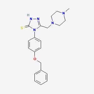 molecular formula C21H25N5OS B3834220 4-[4-(benzyloxy)phenyl]-5-[(4-methyl-1-piperazinyl)methyl]-2,4-dihydro-3H-1,2,4-triazole-3-thione 