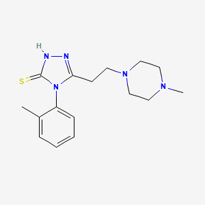 molecular formula C16H23N5S B3834230 4-(2-methylphenyl)-5-[2-(4-methyl-1-piperazinyl)ethyl]-2,4-dihydro-3H-1,2,4-triazole-3-thione 