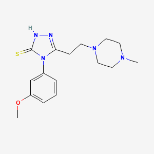 molecular formula C16H23N5OS B3834235 4-(3-methoxyphenyl)-5-[2-(4-methyl-1-piperazinyl)ethyl]-2,4-dihydro-3H-1,2,4-triazole-3-thione 