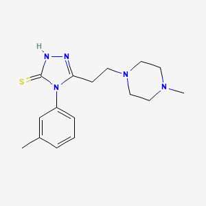 molecular formula C16H23N5S B3834237 4-(3-methylphenyl)-5-[2-(4-methyl-1-piperazinyl)ethyl]-2,4-dihydro-3H-1,2,4-triazole-3-thione 