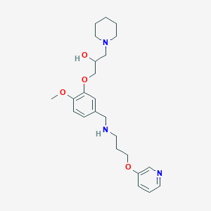 molecular formula C24H35N3O4 B3834257 1-[2-methoxy-5-({[3-(3-pyridinyloxy)propyl]amino}methyl)phenoxy]-3-(1-piperidinyl)-2-propanol 