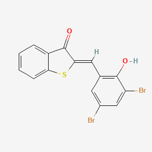 molecular formula C15H8Br2O2S B3834282 2-(3,5-dibromo-2-hydroxybenzylidene)-1-benzothiophen-3(2H)-one 