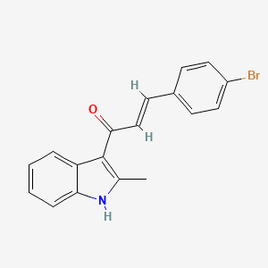 molecular formula C18H14BrNO B3834299 3-(4-bromophenyl)-1-(2-methyl-1H-indol-3-yl)-2-propen-1-one 