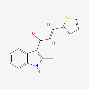 molecular formula C16H13NOS B3834302 1-(2-methyl-1H-indol-3-yl)-3-(2-thienyl)-2-propen-1-one 