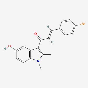 molecular formula C19H16BrNO2 B3834309 3-(4-bromophenyl)-1-(5-hydroxy-1,2-dimethyl-1H-indol-3-yl)-2-propen-1-one 