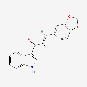 molecular formula C19H15NO3 B3834313 3-(1,3-benzodioxol-5-yl)-1-(2-methyl-1H-indol-3-yl)-2-propen-1-one 