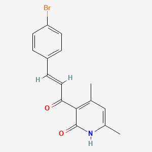 molecular formula C16H14BrNO2 B3834328 3-[3-(4-bromophenyl)acryloyl]-4,6-dimethyl-2(1H)-pyridinone 