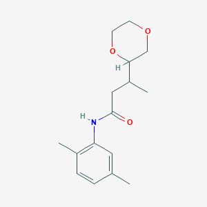 molecular formula C16H23NO3 B3834350 N-(2,5-dimethylphenyl)-3-(1,4-dioxan-2-yl)butanamide 
