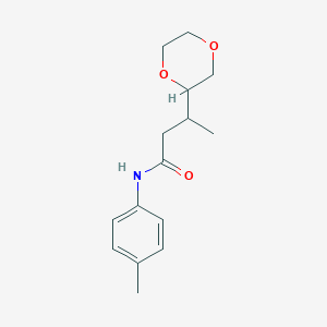 molecular formula C15H21NO3 B3834357 3-(1,4-dioxan-2-yl)-N-(4-methylphenyl)butanamide 