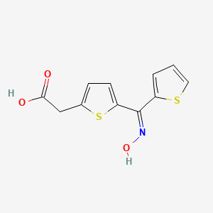 molecular formula C11H9NO3S2 B3834423 {5-[(hydroxyimino)(2-thienyl)methyl]-2-thienyl}acetic acid 