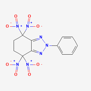 molecular formula C12H9N7O8 B3834453 4,4,7,7-tetranitro-2-phenyl-4,5,6,7-tetrahydro-2H-1,2,3-benzotriazole 