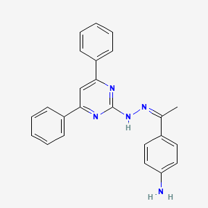 molecular formula C24H21N5 B3834509 1-(4-aminophenyl)ethanone (4,6-diphenyl-2-pyrimidinyl)hydrazone 
