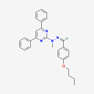 molecular formula C28H28N4O B3834523 4-butoxybenzaldehyde (4,6-diphenyl-2-pyrimidinyl)(methyl)hydrazone 
