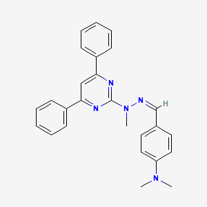 molecular formula C26H25N5 B3834532 4-(dimethylamino)benzaldehyde (4,6-diphenyl-2-pyrimidinyl)(methyl)hydrazone 