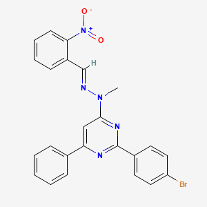 molecular formula C24H18BrN5O2 B3834536 2-nitrobenzaldehyde [2-(4-bromophenyl)-6-phenyl-4-pyrimidinyl](methyl)hydrazone 