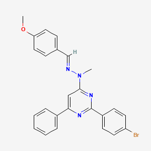 molecular formula C25H21BrN4O B3834542 4-methoxybenzaldehyde [2-(4-bromophenyl)-6-phenyl-4-pyrimidinyl](methyl)hydrazone 
