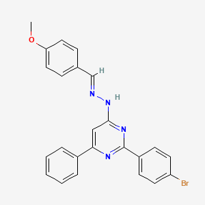 molecular formula C24H19BrN4O B3834544 4-methoxybenzaldehyde [2-(4-bromophenyl)-6-phenyl-4-pyrimidinyl]hydrazone 