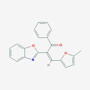 molecular formula C21H15NO3 B383456 2-(1,3-Benzoxazol-2-yl)-3-(5-methyl-2-furyl)-1-phenyl-2-propen-1-one 