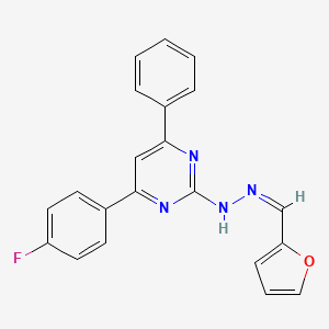 molecular formula C21H15FN4O B3834573 2-furaldehyde [4-(4-fluorophenyl)-6-phenyl-2-pyrimidinyl]hydrazone 