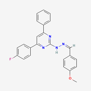 molecular formula C24H19FN4O B3834588 4-methoxybenzaldehyde [4-(4-fluorophenyl)-6-phenyl-2-pyrimidinyl]hydrazone 