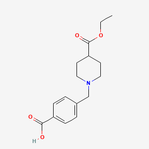 molecular formula C16H21NO4 B3834596 4-{[4-(ethoxycarbonyl)-1-piperidinyl]methyl}benzoic acid 