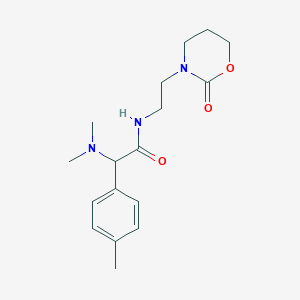molecular formula C17H25N3O3 B3834603 2-(dimethylamino)-2-(4-methylphenyl)-N-[2-(2-oxo-1,3-oxazinan-3-yl)ethyl]acetamide 