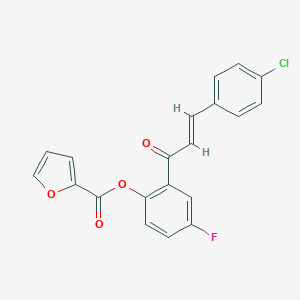 molecular formula C20H12ClFO4 B383461 2-[(2E)-3-(4-chlorophenyl)prop-2-enoyl]-4-fluorophenyl furan-2-carboxylate CAS No. 433313-82-7