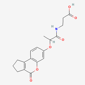 molecular formula C18H19NO6 B3834631 N-{2-[(4-oxo-1,2,3,4-tetrahydrocyclopenta[c]chromen-7-yl)oxy]propanoyl}-beta-alanine 