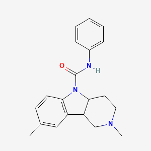 molecular formula C20H23N3O B3834637 2,8-dimethyl-N-phenyl-1,2,3,4,4a,9b-hexahydro-5H-pyrido[4,3-b]indole-5-carboxamide 