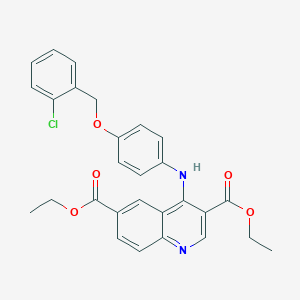 Diethyl 4-{4-[(2-chlorobenzyl)oxy]anilino}quinoline-3,6-dicarboxylate