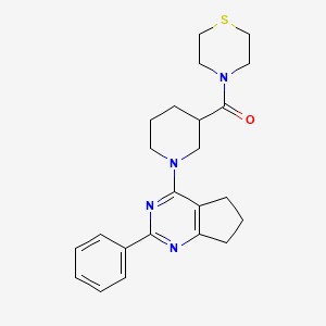 molecular formula C23H28N4OS B3834665 2-phenyl-4-[3-(4-thiomorpholinylcarbonyl)-1-piperidinyl]-6,7-dihydro-5H-cyclopenta[d]pyrimidine 