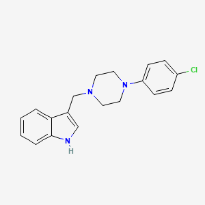 molecular formula C19H20ClN3 B3834679 3-{[4-(4-chlorophenyl)-1-piperazinyl]methyl}-1H-indole 