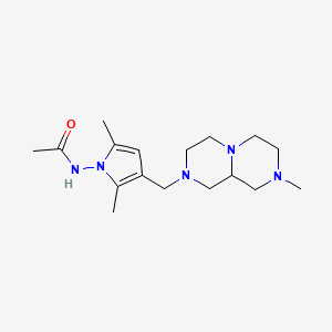 molecular formula C17H29N5O B3834692 N-{2,5-dimethyl-3-[(8-methyloctahydro-2H-pyrazino[1,2-a]pyrazin-2-yl)methyl]-1H-pyrrol-1-yl}acetamide 