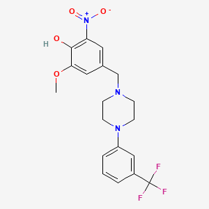 molecular formula C19H20F3N3O4 B3834693 2-methoxy-6-nitro-4-({4-[3-(trifluoromethyl)phenyl]-1-piperazinyl}methyl)phenol 