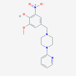 molecular formula C17H20N4O4 B3834701 2-methoxy-6-nitro-4-{[4-(2-pyridinyl)-1-piperazinyl]methyl}phenol 